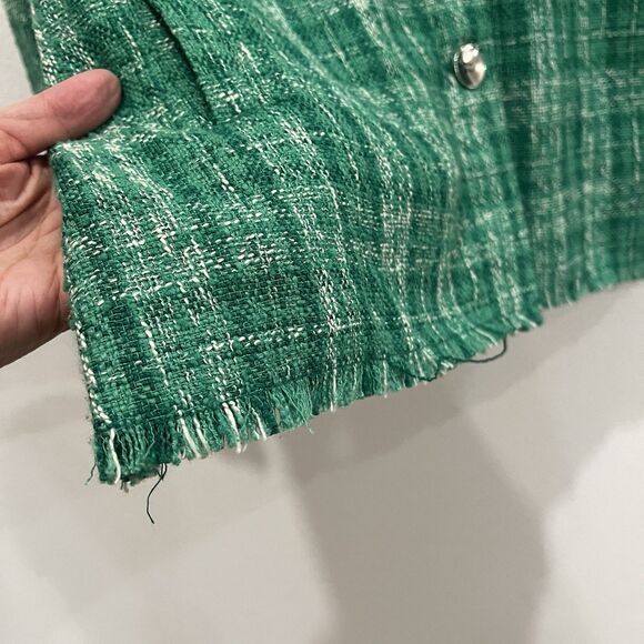 ZARA Woven Plaid Over Shirt Women's S Green Casual Comfy Retro 90s Y2K Boho - Picture 4 of 10